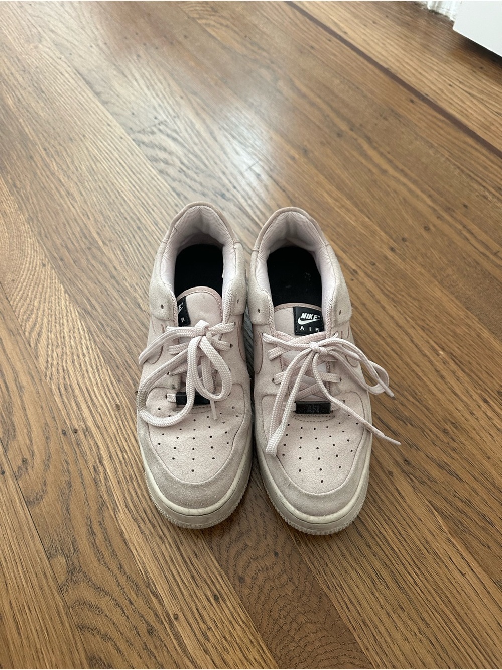 Nike Air Force 1 Sage Low - Women’s Platform Sneakers in Light Pink - Suede